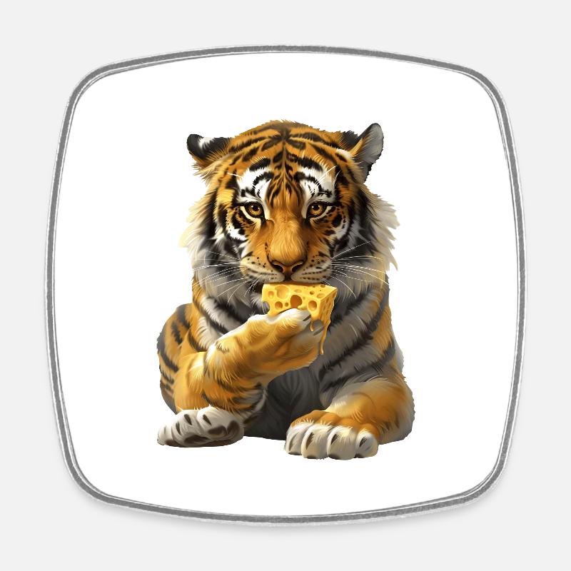 Tiger - Square fridge magnet - white