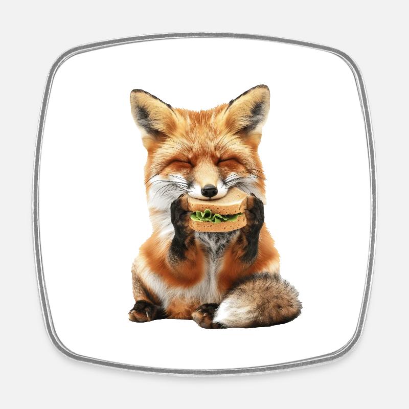 Fuchs - Viereckiger Kühlschrankmagnet - Weiß
