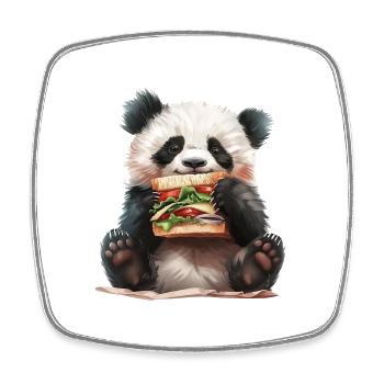 Panda - Square fridge magnet - white - Front