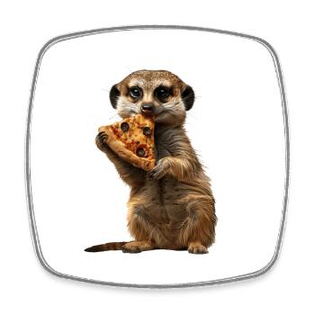 Meerkat - Square fridge magnet - white - Front