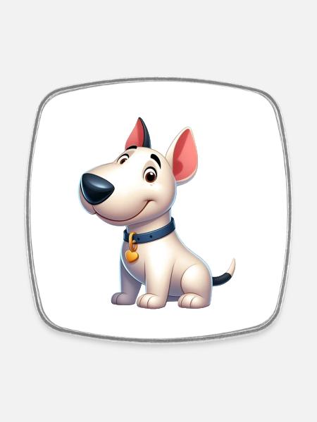 Bull Terrier 5 - Square fridge magnet - white