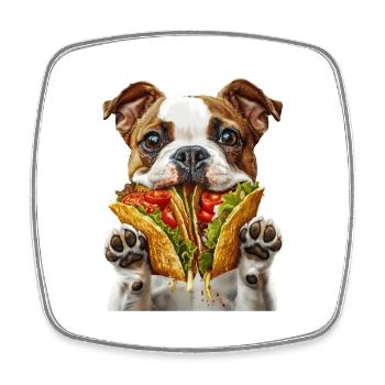 Chien - Magnet carré - blanc - Devant