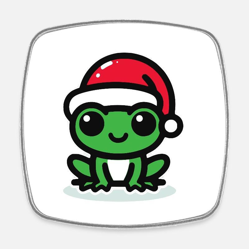 Christmas Frog Frog - Square fridge magnet - white