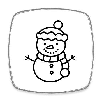 Bonhomme de neige - Magnet carré - blanc - Devant