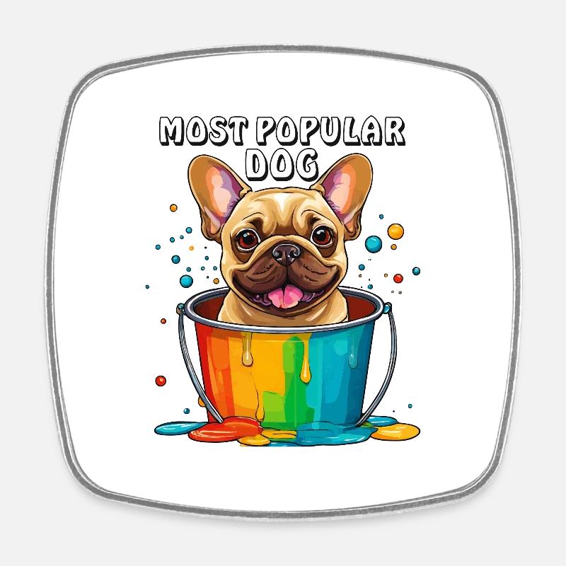 FRENCHIE CHIEN LE PLUS POPULAIRE - Magnet carré - blanc