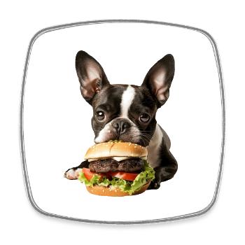 Boston Terrier - Viereckiger Kühlschrankmagnet - Weiß - Vorne
