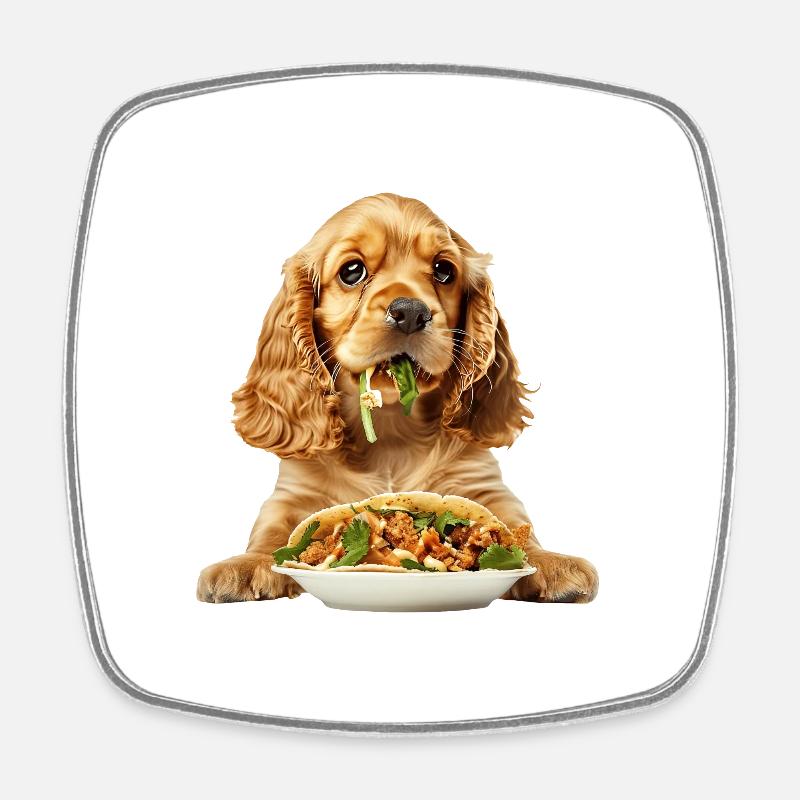 Cocker Spaniel - Viereckiger Kühlschrankmagnet - Weiß