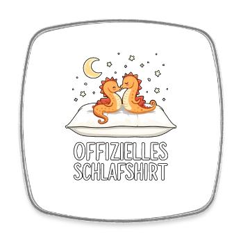 Official Seahorse Sleep Shirt Seahorse Pair - Square fridge magnet - white - Front