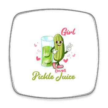 Just A Girl Who Loves Pickle Juice Fitness Vegan C - Viereckiger Kühlschrankmagnet - Weiß - Vorne