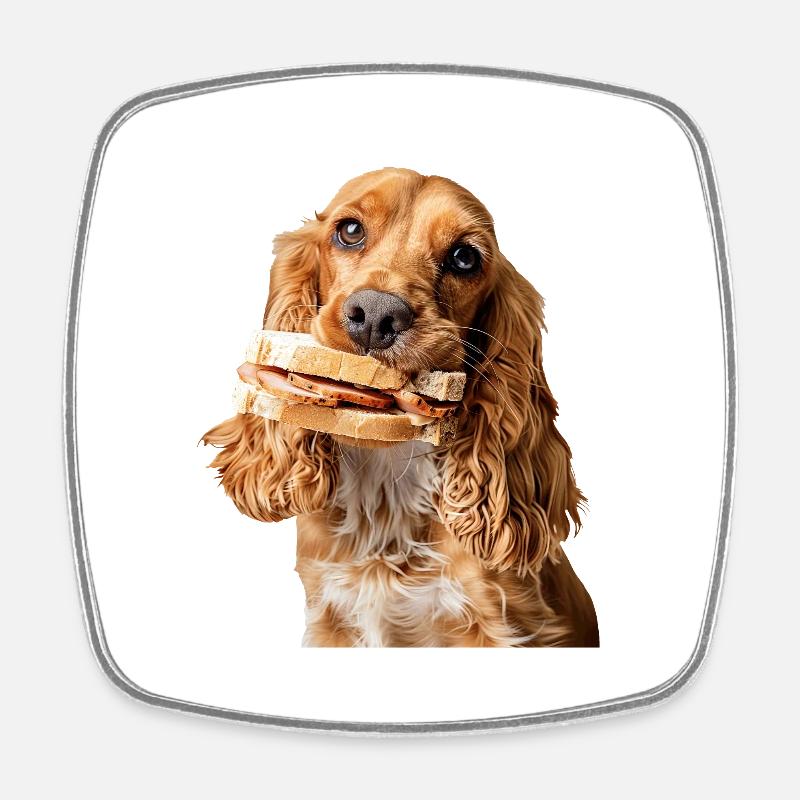Cocker Spaniel - Viereckiger Kühlschrankmagnet - Weiß