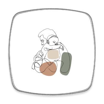 Père avec enfant, bébé - Magnet carré - blanc - Devant
