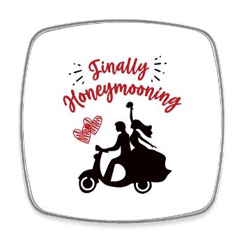 Honeymooning Hochzeitsreise Reise Nach Hochzeit - Viereckiger Kühlschrankmagnet - Weiß - Vorne