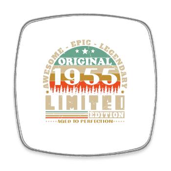 Original 1955 Vintage Retro Anniversary Gift - Square fridge magnet - white - Front