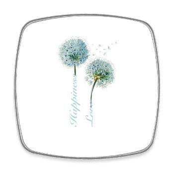 Pissenlit, Bonheur, Amour, Design Inspirant - Magnet carré - blanc - Devant