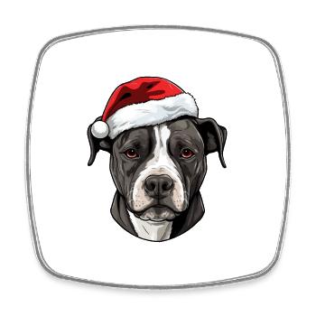 Staffordshire Bull Terrier Dog Head Christmas P - Square fridge magnet - white - Front
