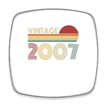 Vintage 2007 Vintage Birthday Retro - Square fridge magnet - white - Front
