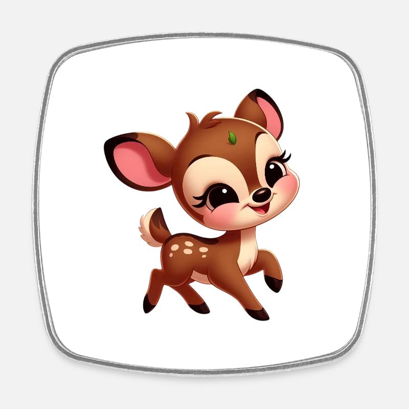 Petit Faon mignon - Magnet carré - blanc