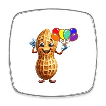 Luftballons Erdnuss Geburtstag Geburtstagsgeschenk - Viereckiger Kühlschrankmagnet - Weiß - Vorne