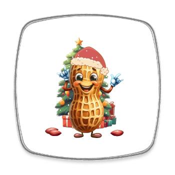 Erdnuss Weihnachtsmann Kinder Kind Weihnachten - Viereckiger Kühlschrankmagnet - Weiß - Vorne
