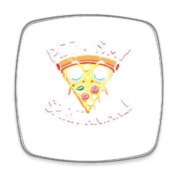 Pizza ist mein Seelentier - Viereckiger Kühlschrankmagnet - Weiß - Vorne
