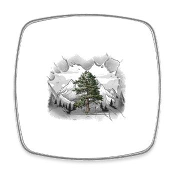 Nature Mountains Mountains Mountain Mountaineers Hike - Square fridge magnet - white - Front