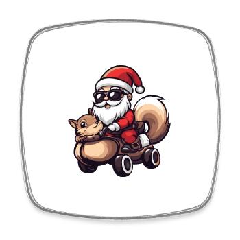 Écureuil Père Noël - Magnet carré - blanc - Devant