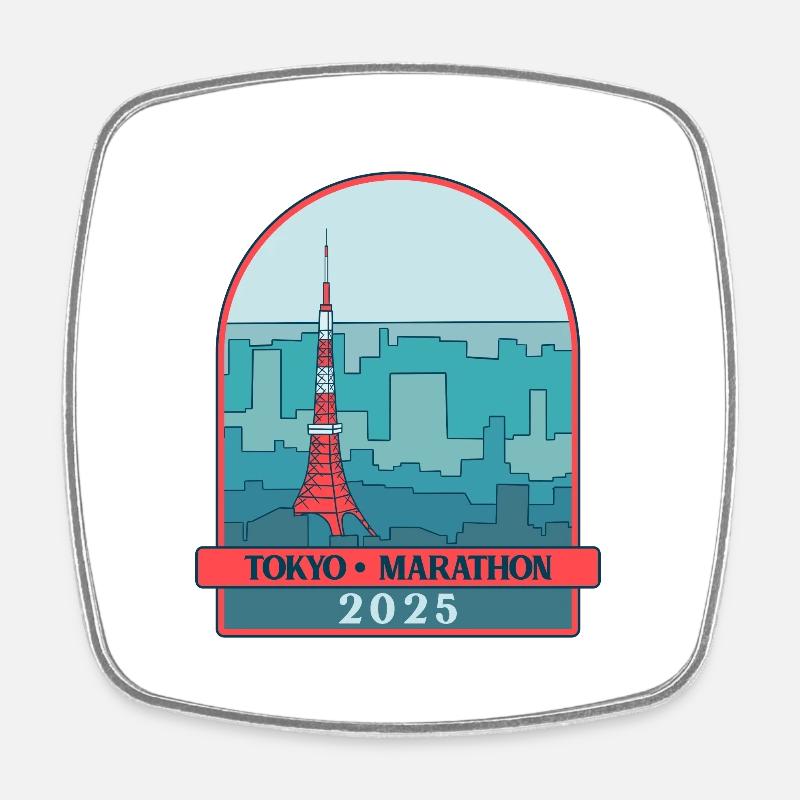 Tokyo - Marathon – 2025 - Square fridge magnet - white