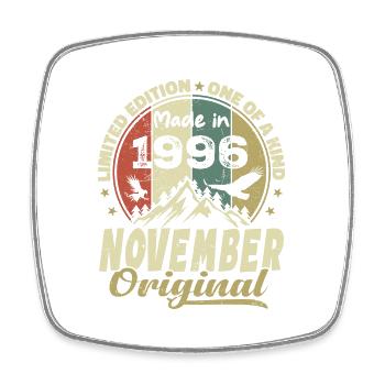 November 1996, November 1996 Birthday Gift - Square fridge magnet - white - Front