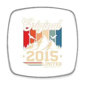 Original 2015 Rétro Vintage Anniversaire 10 Ans - Magnet carré - blanc - Devant