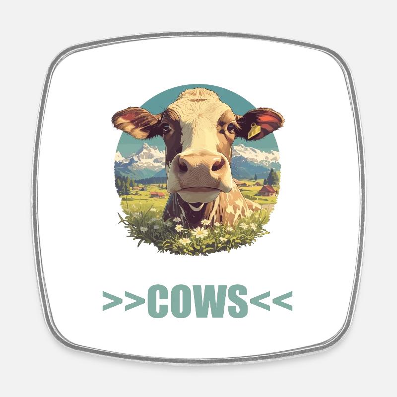 Vaches Vache - Magnet carré - blanc