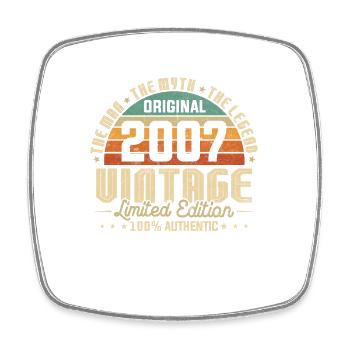 Vintage 2007 Vintage Retro Birthday Gift - Square fridge magnet - white - Front