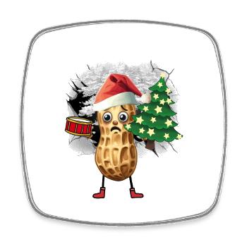 Santa Claus Peanut Santa Christmas - Square fridge magnet - white - Front