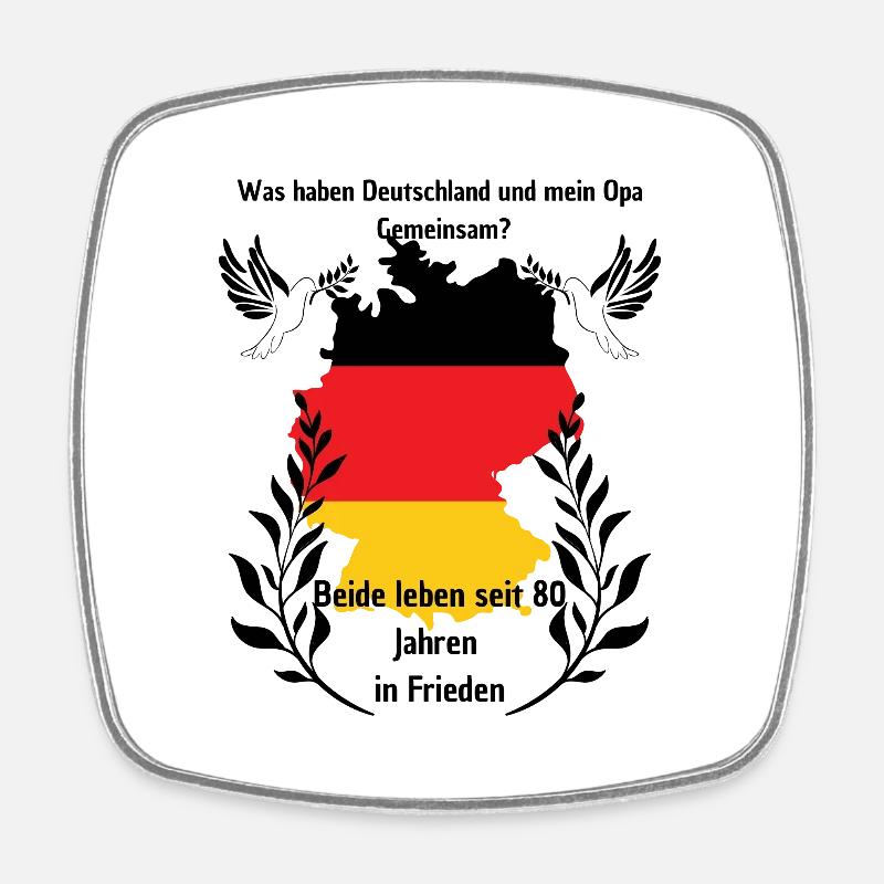 Peace in Germany - Square fridge magnet - white