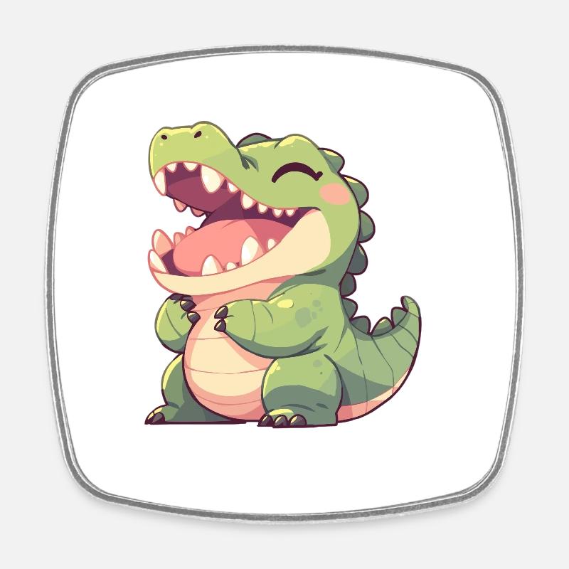 Crocodiles Crocodile - Magnet carré - blanc