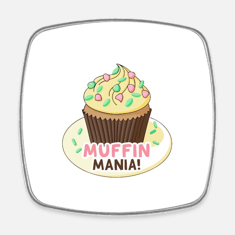 MUFFIN MANIA - Square fridge magnet - white
