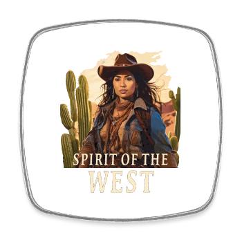 SPIRIT OF THE WEST - Viereckiger Kühlschrankmagnet - Weiß - Vorne
