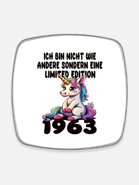 Limited Edition 1963 Geburtstag 1963 Geboren - Viereckiger Kühlschrankmagnet - Weiß