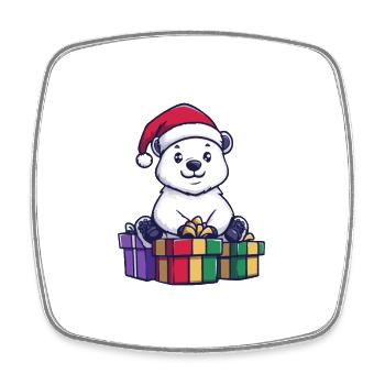 Polar Bear Christmas Gifts Polar Bear - Square fridge magnet - white - Front