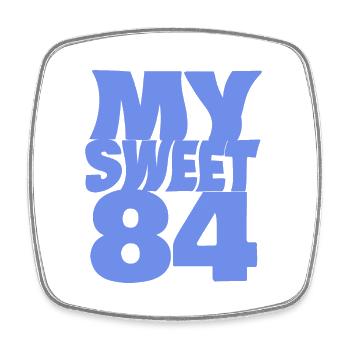 Sweet 84 - Square fridge magnet - white - Front