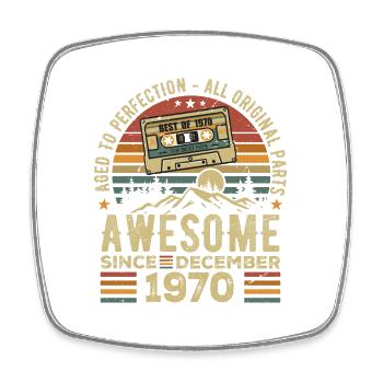 Anniversaire Décembre 1970 | Cadeau décembre 1970 - Magnet carré - blanc - Devant