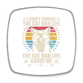 I didn't choose the cat dad life - Magnet carré - blanc - Devant