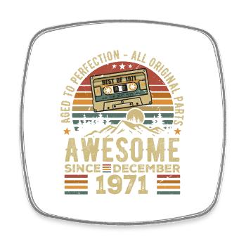 Anniversaire Décembre 1971 | Cadeau décembre 1971 - Magnet carré - blanc - Devant