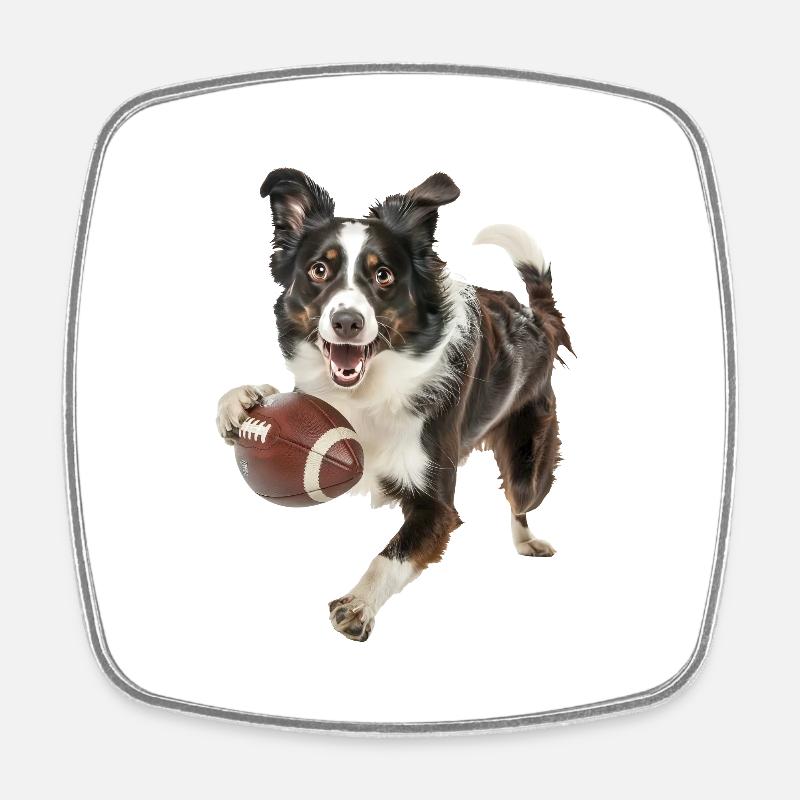 Border Collie - Viereckiger Kühlschrankmagnet - Weiß