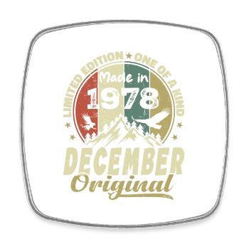 Vintage Cadeau Anniversaire Rétro - Décembre 1978 - Magnet carré - blanc - Devant