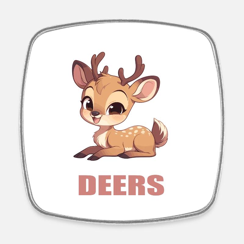 Cerf Cerf - Magnet carré - blanc