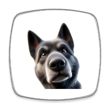 Dog Head 2 - Square fridge magnet - white - Front