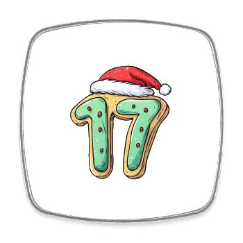 17 Number Christmas Cookie - Square fridge magnet - white - Front