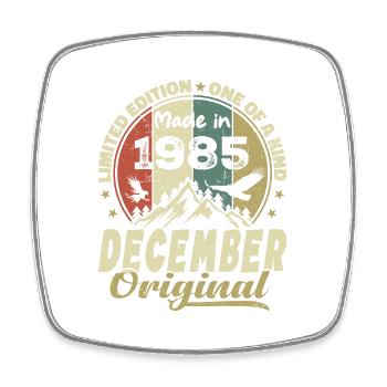 Vintage Cadeau Anniversaire Rétro - Décembre 1985 - Magnet carré - blanc - Devant