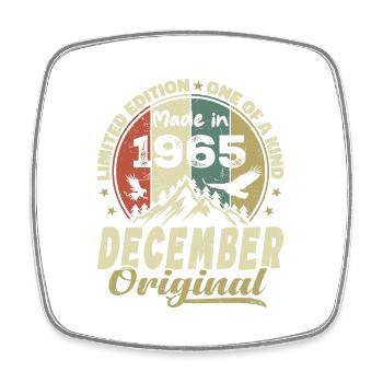 Vintage Cadeau Anniversaire Rétro - Décembre 1965 - Magnet carré - blanc - Devant
