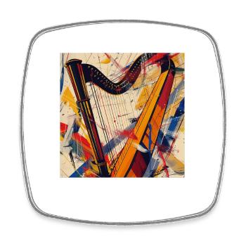 Harpe - Magnet carré - blanc - Devant